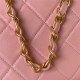 HOBO HANDBAG AS4443 Shiny Lambskin & Gold-Tone Metal Coral Pink High