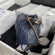 DRAWSTRING BAG Shiny Lambskin & Gold-Tone Metal High