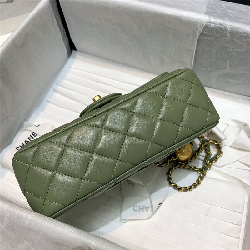 Mini FLAP BAG Lambskin Gold-Metal AS1787 Green A