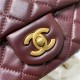 Supermini FLAP BAG Lambskin Gold-Metal AS1786 Burgundy A