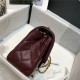 Supermini FLAP BAG Lambskin Gold-Metal AS1786 Burgundy A