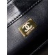 SMALL FLAP BAG WITH TOP HANDLE Shiny Lambskin & Gold-Tone Metal AS4023 Black A