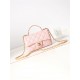 SMALL FLAP BAG WITH TOP HANDLE Shiny Lambskin & Gold-Tone Metal AS4023 Pink A