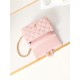 SMALL FLAP BAG WITH TOP HANDLE Shiny Lambskin & Gold-Tone Metal AS4023 Pink A