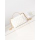 SMALL FLAP BAG WITH TOP HANDLE Shiny Lambskin & Gold-Tone Metal AS4023 White A