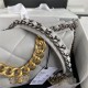 Large Chanel 19 Flap Bag Goatskin/Lambskin Grey High