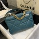 Maxi Chanel 19 Flap Bag Goatskin/Lambskin Ocean Blue High