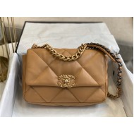 Chanel 19 Flap Bag Goatskin/Lambskin Camel High