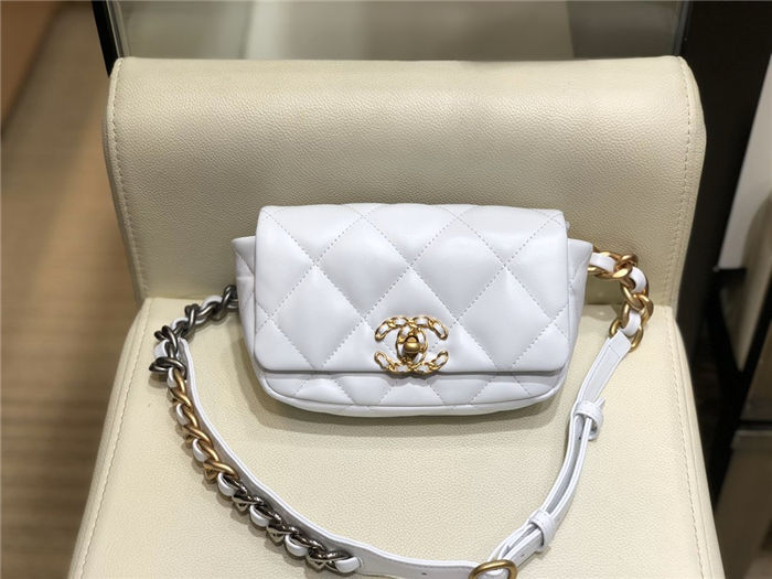 Waist Chanel 19 Flap Bag Lambskin/Goatskin mid