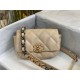 Waist Chanel 19 Flap Bag Lambskin/Goatskin Beige High