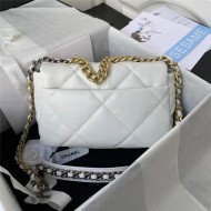 Chanel 19 Flap Bag Goatskin/Lambskin White High