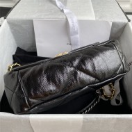 Chanel 19 Flap Bag Shiny Crumpled Calfskin Black High