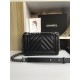 SMALL BOY Chanel HANDBAG Chevrons Pattern Grained Calfskin Black High