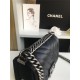 SMALL BOY Chanel HANDBAG Chevrons Pattern Grained Calfskin Black High