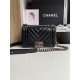 SMALL BOY Chanel HANDBAG Chevrons Pattern Lambskin Black High