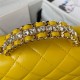 Chanel MINI FLAP BAG With Top Diamond Handle Lambskin & Gold-Tone Metal AS4140 Yellow A