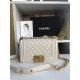 SMALL BOY Chanel HANDBAG Grained Calfskin White High