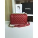 SMALL BOY Chanel HANDBAG Lambskin Red High