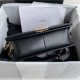 BOY Chanel FLAP BAG WITH HANDLE Lambskin & Gold Metal Black A