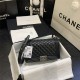 BOY Chanel HANDBAG Lambskin Silver Metal Black A