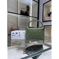 Chanel CLUTCH WITH CHAIN AP4189 Shiny Lambskin & Gold-Tone Metal Green High