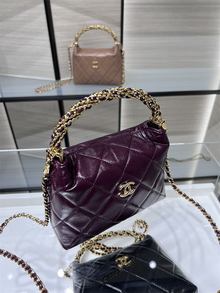 Chanel CLUTCH WITH CHAIN AP4189 Shiny Lambskin & Gold-Tone Metal Burgundy High