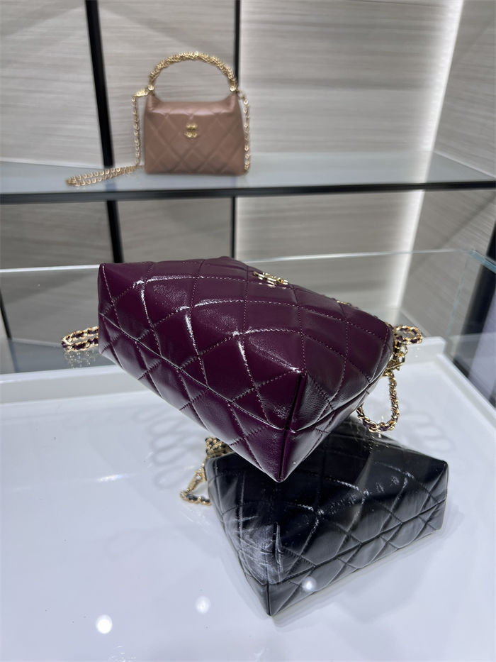 Chanel CLUTCH WITH CHAIN AP4189 Shiny Lambskin & Gold-Tone Metal Burgundy High