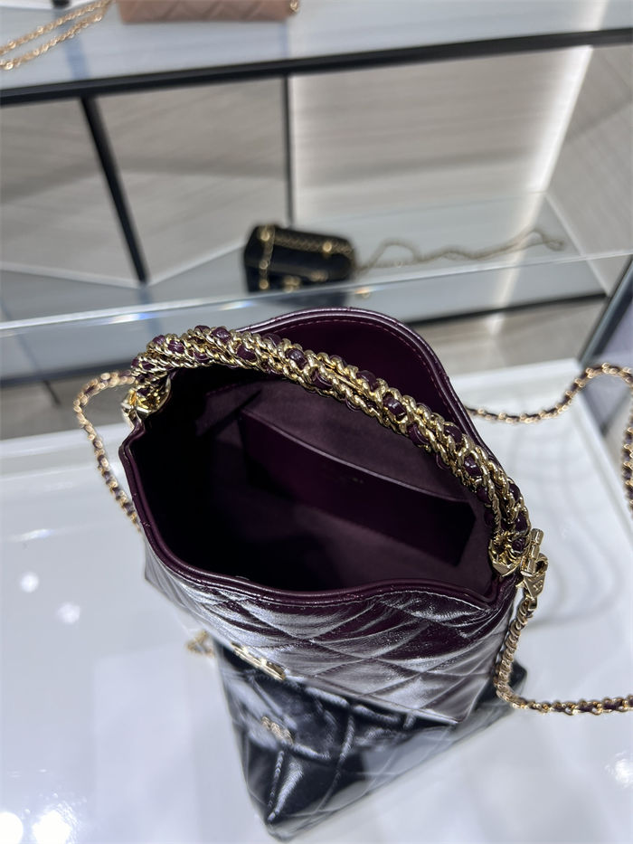 Chanel CLUTCH WITH CHAIN AP4189 Shiny Lambskin & Gold-Tone Metal Burgundy High