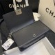 BOY Chanel HANDBAG Grained Calfskin & Silver Metal Black A