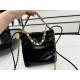 Chanel 22 MINI HANDBAG Shiny Calfskin Black, Imitation Pearls & Gold-Tone Metal AS3980 High