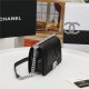 BOY Chanel HANDBAG Chevrons Pattern Lambskin Black B