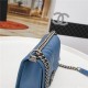 BOY Chanel HANDBAG Chevrons Pattern Grained Calfskin Blue B