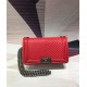 BOY Chanel HANDBAG Chevrons Pattern Lambskin Red B