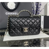 Chanel SMALL FLAP BAG With Top Diamond Handle Lambskin & Gold-Tone Metal AS4141 Black High