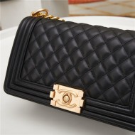 BOY Chanel HANDBAG Lambskin Black B