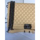 MAXI BOY Chanel HANDBAG Grained Calfskin Beige High