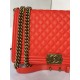 MAXI BOY Chanel HANDBAG Grained Calfskin Red High