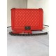 MAXI BOY Chanel HANDBAG Grained Calfskin Red High