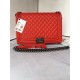 MAXI BOY Chanel HANDBAG Grained Calfskin Red High