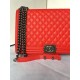 MAXI BOY Chanel HANDBAG Grained Calfskin Red High