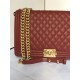 MAXI BOY Chanel HANDBAG Grained Calfskin Burgundy High