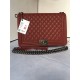 MAXI BOY Chanel HANDBAG Grained Calfskin Burgundy High