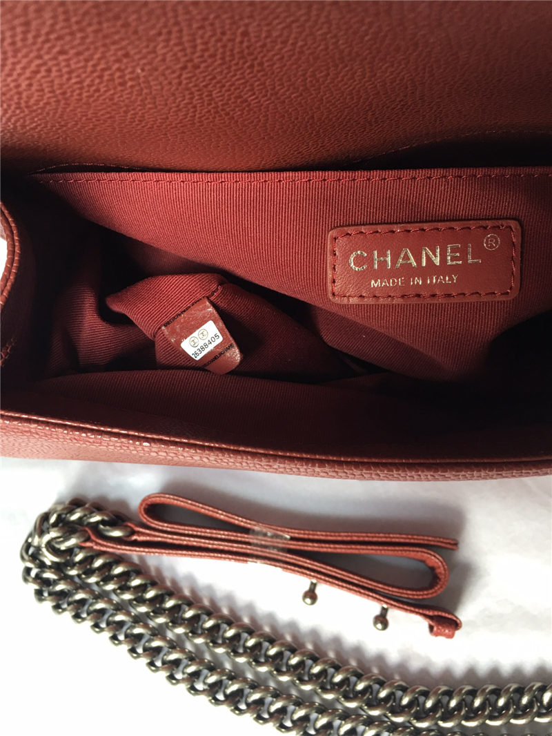 MAXI BOY Chanel HANDBAG Grained Calfskin Burgundy High