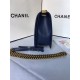 MAXI BOY Chanel HANDBAG Grained Calfskin Navy Blue High