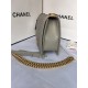 MAXI BOY Chanel HANDBAG Grained Calfskin Gray High