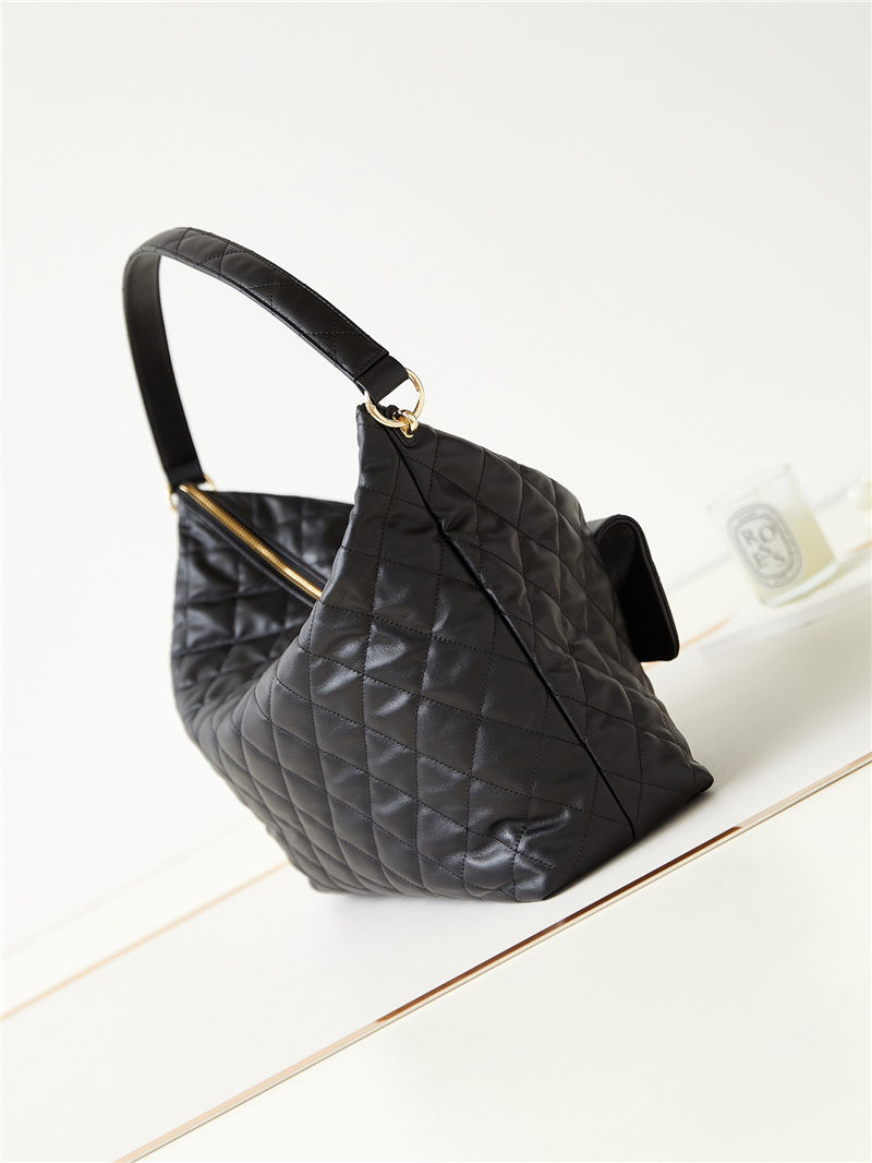 Chanel MAXI HOBO BAG AS4339 Calfskin & Gold-Tone Metal Black High