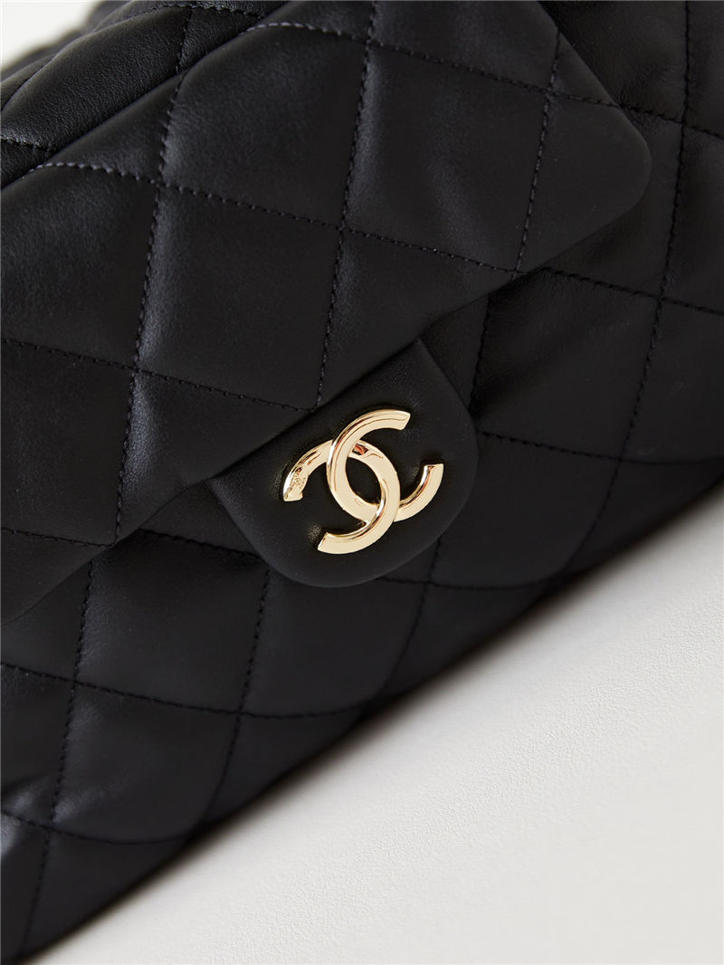 Chanel LARGE HOBO BAG AS4347 Calfskin & Gold-Tone Metal Black High