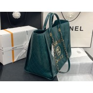 LARGE SHOPPING BAG Shiny Calfskin, Crystal Pearls, Strass, Enamel, Gold-Tone & Ruthenium-Finish Metal Green High