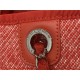 SHOPPING BAG Mixed Fibers & Silver-Tone Metal Red High