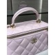 Chanel VANITY WITH CHAIN A68062 Lambskin & Gold-Tone Metal Pink High